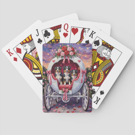 Australian Shepherd Dog Valentine's Day  Pokerkaarten (Achterkant)