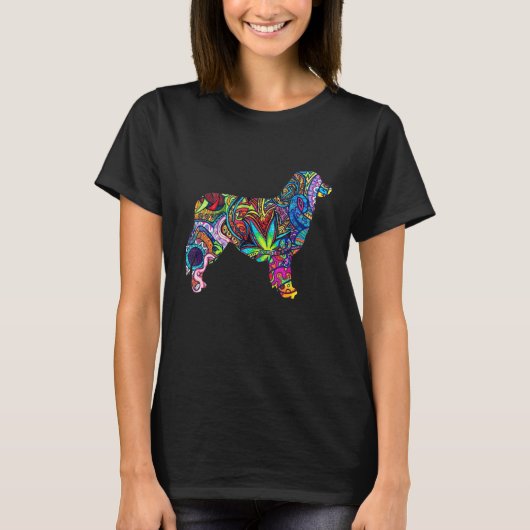 Australian Shepherd Dogs Colorful Abstract T-shirt (Voorkant)