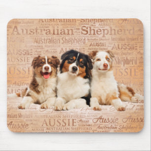Australian Shepherd dogs op Word Cloud 1 Muismat