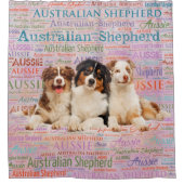 Australian Shepherd dogs op Word Cloud 2 Douchegordijn (Voorkant)