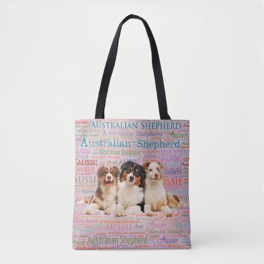 Australian Shepherd dogs op Word Cloud 2 Draagtas (Voorkant)
