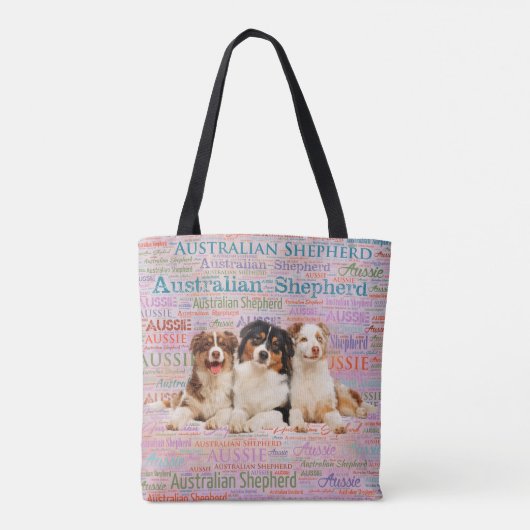Australian Shepherd dogs op Word Cloud 2 Draagtas (Achterkant)