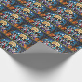 Australian Shepherd Dogs Pumpkin Halloween Grappig Cadeaupapier (Hoek)