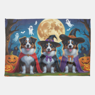 Australian Shepherd Dogs Pumpkin Halloween Grappig Theedoek