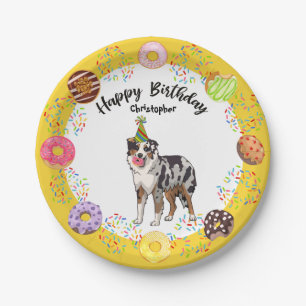 Australian Shepherd Donut Birthday Party Bord