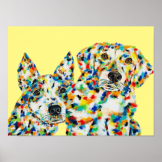 Australian Shepherd en Plott Hound Poster