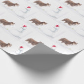 Australian Shepherd en Snowman Dog Art Wrapping P Cadeaupapier (Hoek)