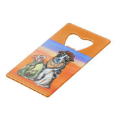 Australian Shepherd Express Kredietkaart Flessenopener (Achterkant Gekanteld)