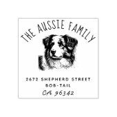 Australian Shepherd familienaam retouradres Rubberstempel (Afrduk)