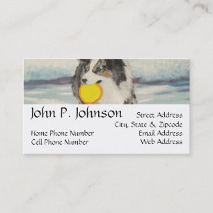 Australian Shepherd Frisbee Dog Visitekaartje