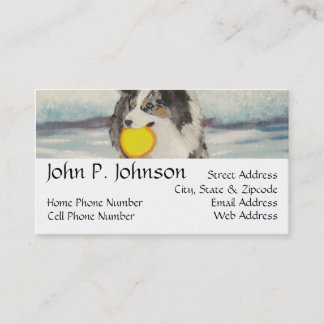 Australian Shepherd Frisbee Dog Visitekaartje