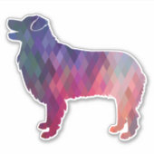 Australian Shepherd Geometric Pattern Silhouette Sticker (Voorkant)