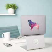 Australian Shepherd Geometric Pattern Silhouette Sticker (Laptop op bureau)