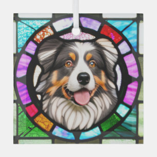 Australian Shepherd "Glas in lood" Glas Ornament