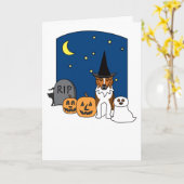 Australian Shepherd Halloween Kaart (Gele Bloem)