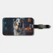 Australian Shepherd Halloween Scary Bagagelabel (Achterkant horizontaal)