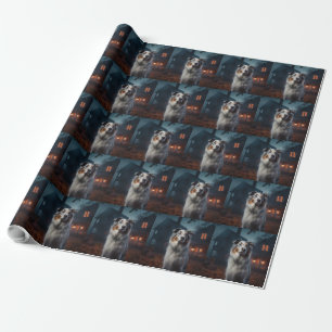 Australian Shepherd Halloween Scary Cadeaupapier