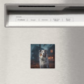 Australian Shepherd Halloween Scary Magneet (Insitu (Vaatwasser))