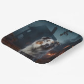 Australian Shepherd Halloween Scary Papieren Bordje (Gebogen)