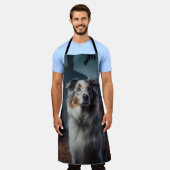 Australian Shepherd Halloween Scary Schort (Gedragen)