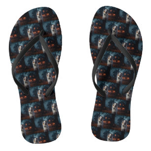Australian Shepherd Halloween Scary Teenslippers