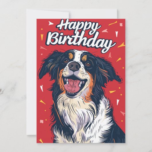 Australian Shepherd Happy Birthday Feestdagenkaart (Voorkant)