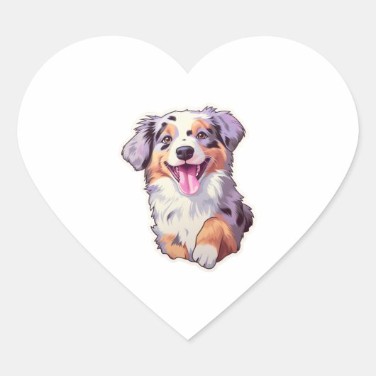 Australian Shepherd Hart Sticker (Voorkant)