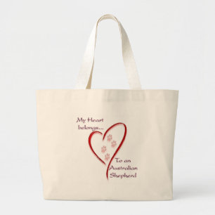 Australian Shepherd Heart hoort erbij Grote Tote Bag