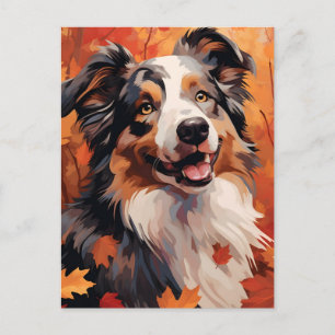 Australian Shepherd Herfst Thanksgiving Briefkaart