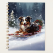 Australian Shepherd hiver neige de Noël (Devant)