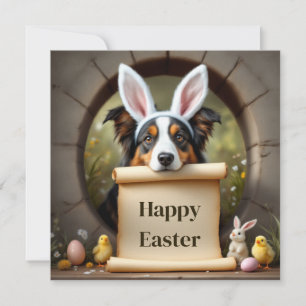 Australian Shepherd hond en de boodschap Feestdagenkaart