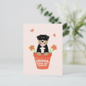 Australian Shepherd-hond in bloempot Dank je wel Briefkaart (Staand voorkant)