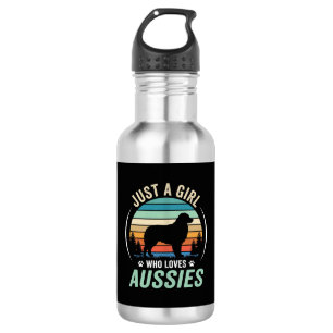 Australian Shepherd Hondenliefhebber Retro Zonsond Waterfles