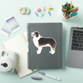 Australian Shepherd Hondenras Side Uitzicht Silhou Sticker (iPad Cover)