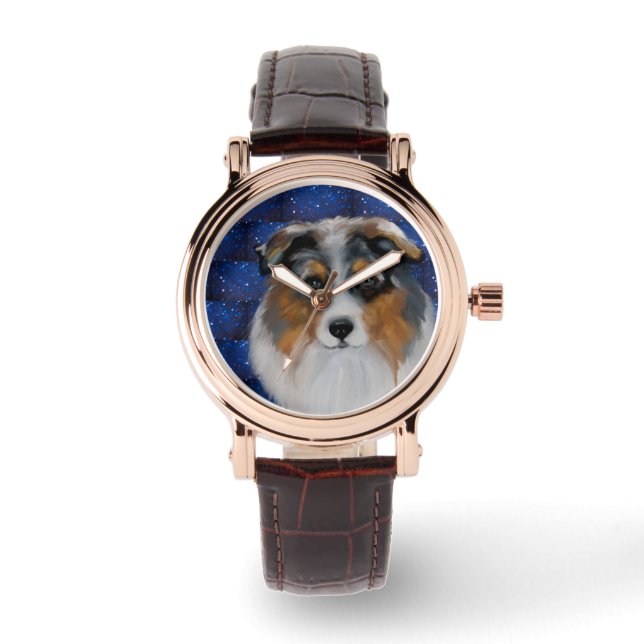 Australian Shepherd Horloge (Voorkant)