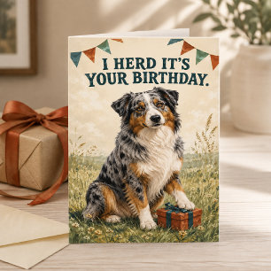 Australian Shepherd Ik hoorde dat het je verjaarda Kaart