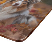 Australian Shepherd in herfstbladeren Fall Inspire Snijplank (Hoek)
