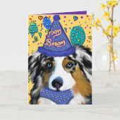 Australian Shepherd Kaart (Gele Bloem)