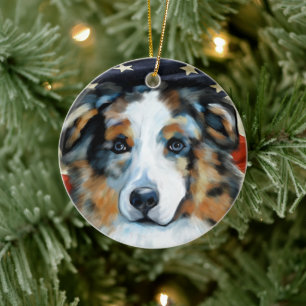 AUSTRALIAN SHEPHERD KERAMISCH ORNAMENT