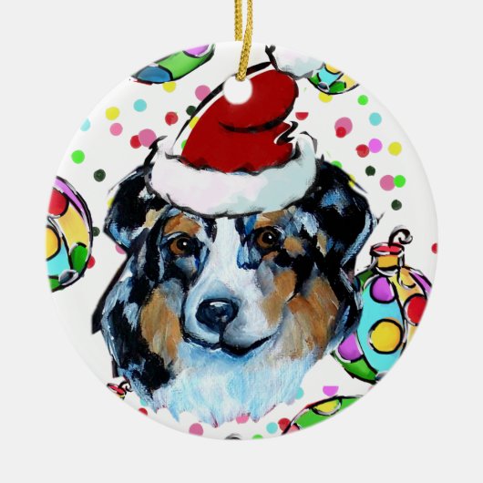 AUSTRALIAN SHEPHERD KERAMISCH ORNAMENT (Voorkant)