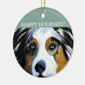 AUSTRALIAN SHEPHERD KERAMISCH ORNAMENT (Links)