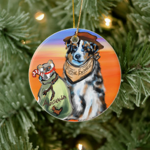 AUSTRALIAN SHEPHERD KERAMISCH ORNAMENT