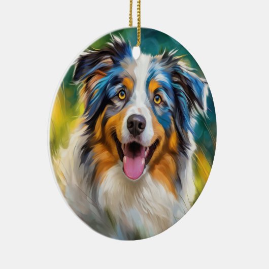 Australian Shepherd Keramisch Ornament (Rechts)