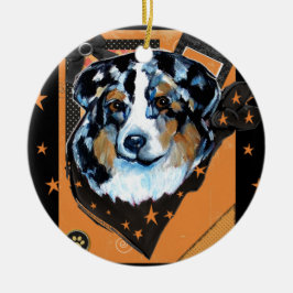 AUSTRALIAN SHEPHERD KERAMISCH ORNAMENT