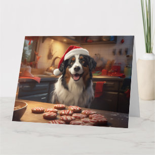 Australian Shepherd Kerstkoekjes Vakantie Kaart