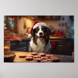 Australian Shepherd Kerstkoekjes Vakantie Poster