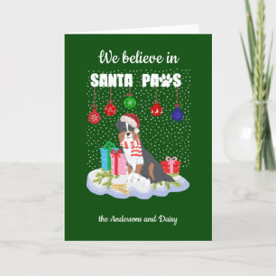 Australian Shepherd Kerstman Paws Kerstmis Feestdagen Kaart