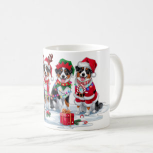 Australian Shepherd Kerstmuts gewei elf Kerstmis Koffiemok