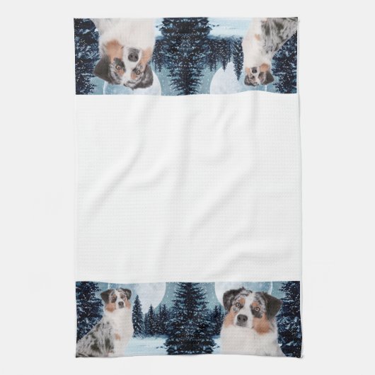 Australian Shepherd Kitchen Towel Theedoek (Verticaal)