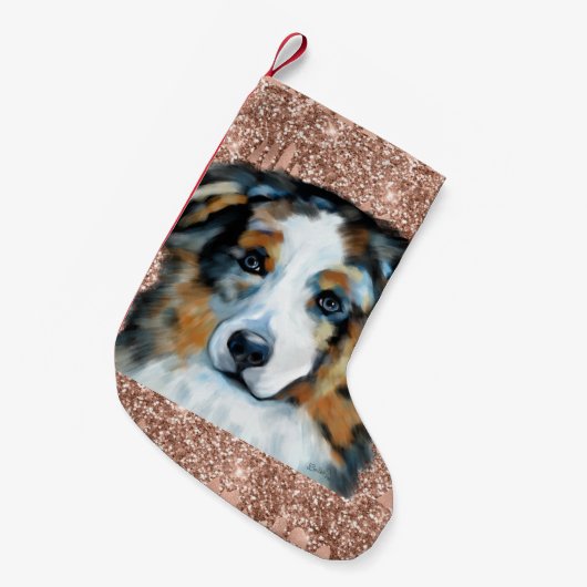 Australian Shepherd Kleine Kerstsok (Voorkant (Hangend))